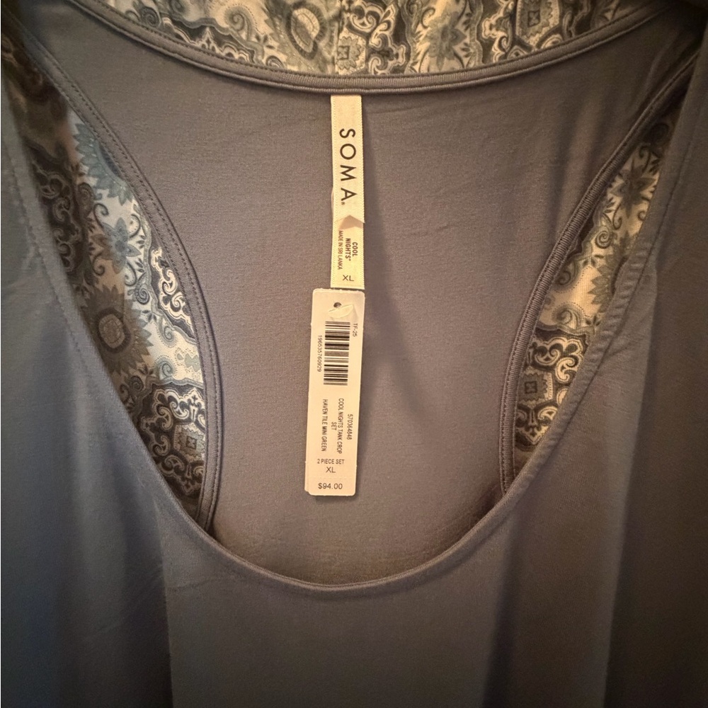 Soma Cool Nights 2- piece PJ’s tile pattern, size XL NWT